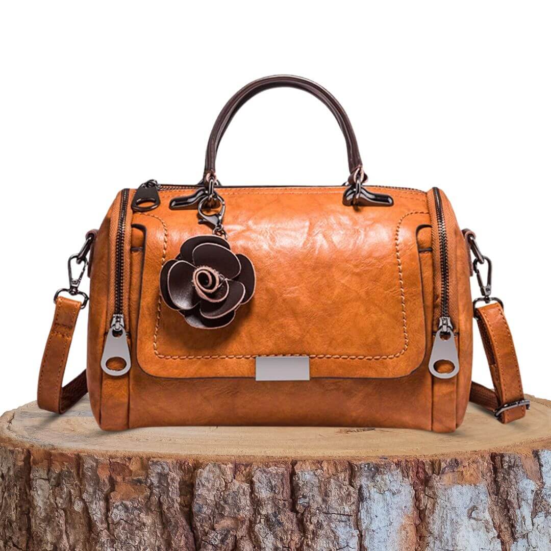 Ziva| Polished Barrel Satchel Handbag