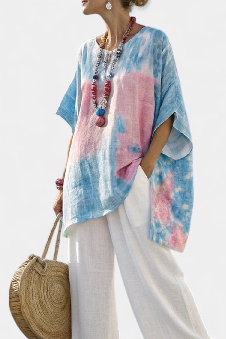 ADELE| Comfortable Relaxed Top & Striped Bamboo Pants